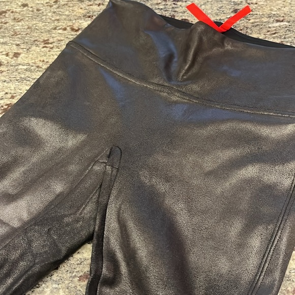 Spanx faux leather leggings worn once - Picture 3 of 5